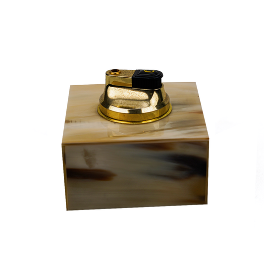 CLOURFUL HORN LIGHTER CASE IN GOLD