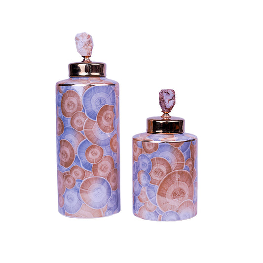 SET  2 VASES WITH FLOWER