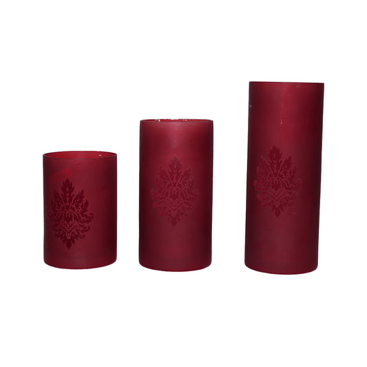 Wrapped Scented Pillar Candles Red