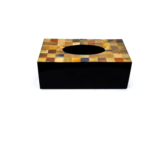 RECTANG. TISSUE BOX HORN TOP GLOSS